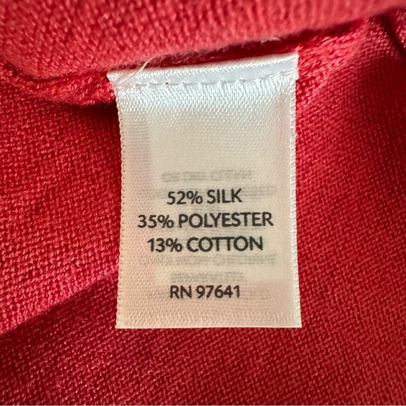 J. Jill silk blend coral pullover sweater Size S Button accents at hips - Picture 9 of 10